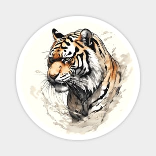 Tiger Japanese Ink painting Magnet